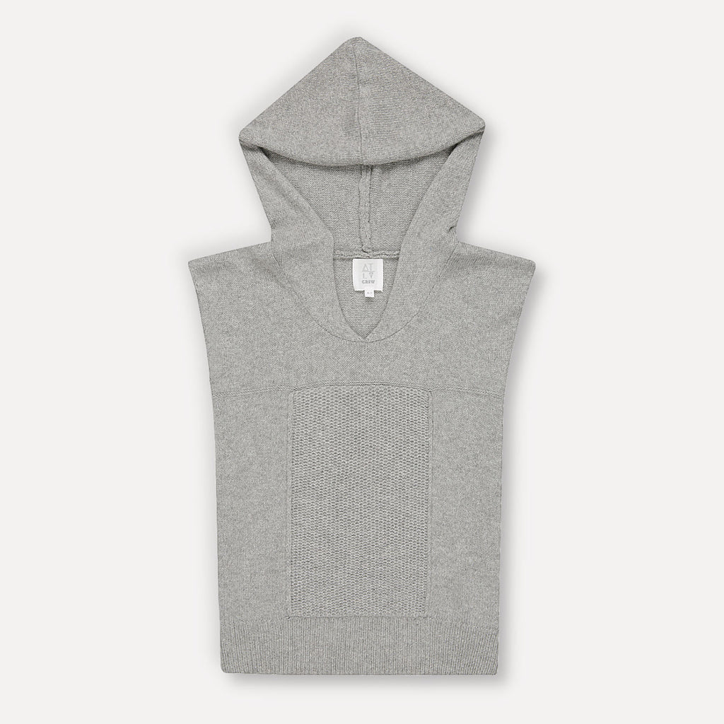 Reed Hoodie Kids Knit Vest: Cashmere Wool Blend: Silver Grey  - Atly Crew
